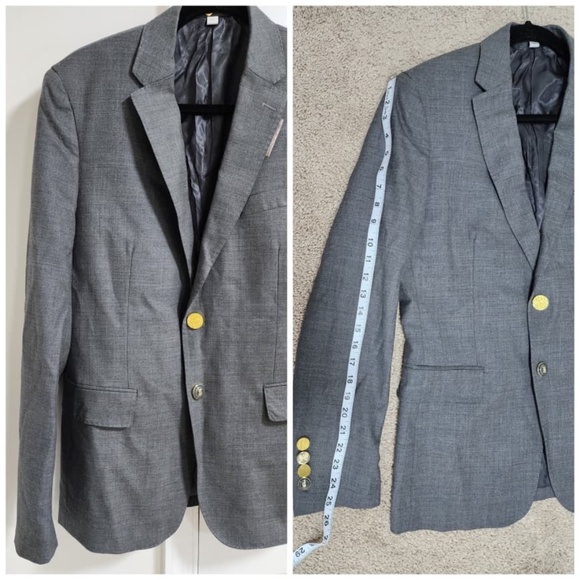 Authentic New BURBERRY Men's Gray TB Metal RUNWAY Slim Wool Blazer Jacket - Picture 10 of 13